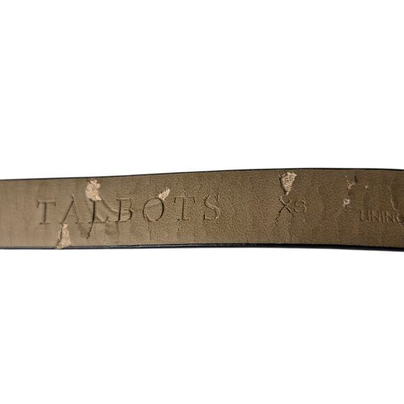 Vtg Talbots Womens Black Velvet & Leather Thin Belt Bow w Gold Size XS Y2K - Picture 10 of 12